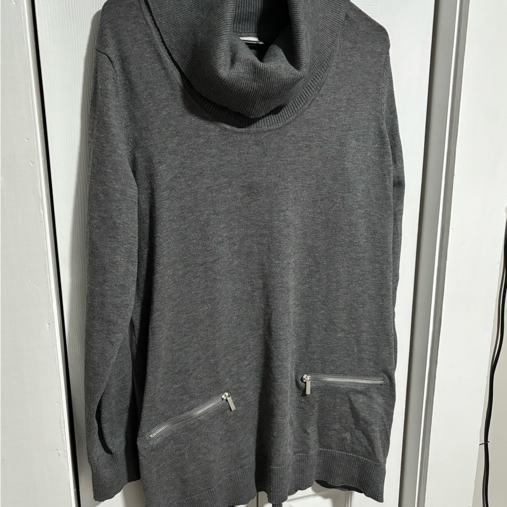 New York & Company Charcoal Cowl Neck Sweater